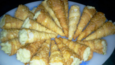Cones de massa de pastel