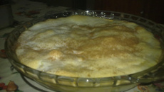 Sobremesa quente de banana