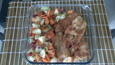 Filé de peixe com legumes