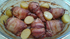 Frango com bacon e refrigerante de cola