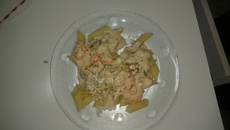 Macarrão ao molho de camarão