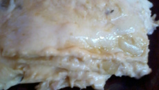 Lasanha de frango com massa de pastel