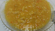 Caldo de mandioquinha com frango