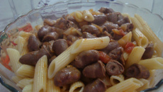 Penne ao molho de coração de frango