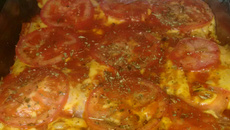 Filé de frango a pizzaiolo da Aline