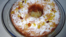 Bolo de laranja com passas