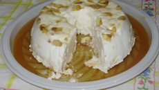 Pudim de claras com banana