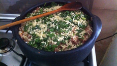 Baião de dois na panela de pressão