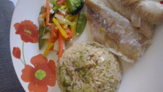 Arroz com brócolis e bacon