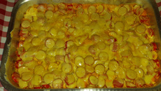 Salsicha gratinada 