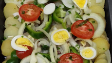 Tilápia assada com legumes