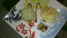 Camarão ao forno com abacaxi flambado