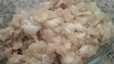 Virado de banana com ovo frito