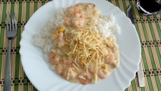 Camarão com catupiry delícia