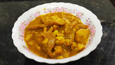 Sopa de dobradinha com banana verde 