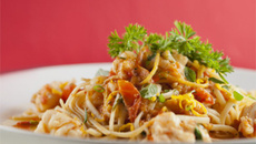 Linguini com lagosta