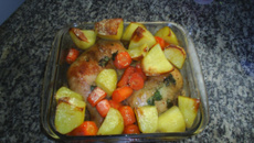 Frango assado com ervas