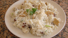 Risoto de champingon com passas