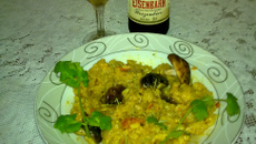 Risoto aromático de shitake e gruyère