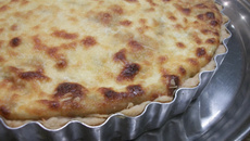 Torta de palmito com cobertura cremosa
