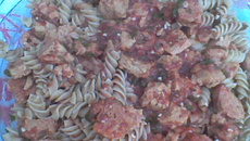Fusilli com proteína de soja (Vegan)