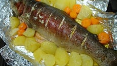 Truta Salmonada com Legumes