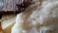 Carne de sol com pirão de leite