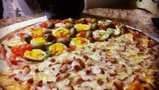 Pizza portuguesa e bacon