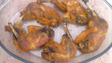 Coxa de frango de saco - seco e suculento