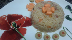 Risoto de linguiça calabresa