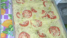 Pizza de pão de forma simples