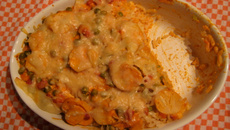 Arroz de forno com bacon e palmito