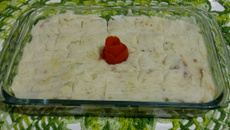 Purê de Inhame com batata e carne moída