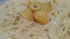 Fetuccine à carbonara maravilhoso