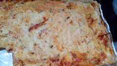 Torta de frango com molho branco da Prima Sú