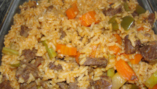 Arroz fácil com carne