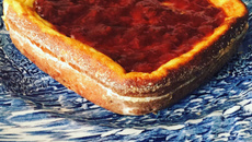 Torta diet de ricota com calda de goiaba