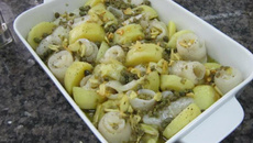 Linguado com batatas e alcaparras