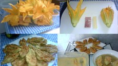 Flor de abóbora empanada