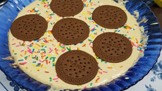 Torta de bolacha de café cremosa