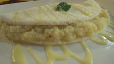 Tapioca com coco e leite condensado