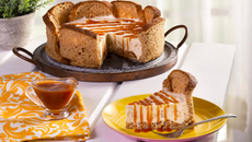 Torta cheesecake de banana e caramelo