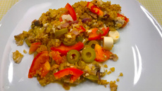 Risoto de quinoa e saint-peter au coco