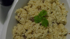 Risoto de filé mignon com queijo parmesão