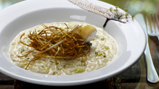 Risoto de queijo brie e pêra