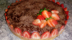 Torta de chocolate e morango