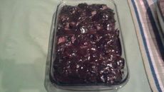 Pavê gelado de chocolate com morangos