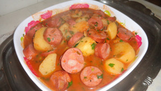 Linguiça calabresa com batata