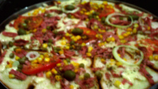 Pizza de pão fatiado