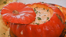 Camarão com catupiry na moranga